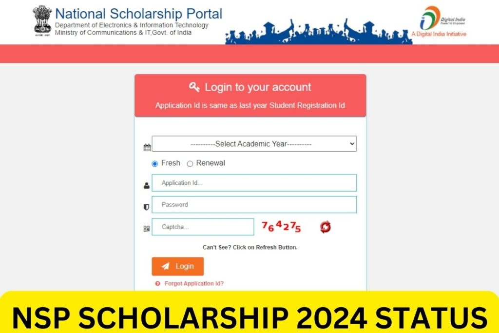 NSP Login for Fresh Scholarship Application - National Scholarship Site