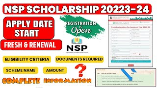 NSP Renewal 2023-24 Scholarship Information And Facts, Revival Process and Timeline